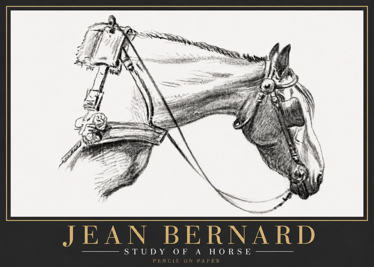 Jean Bernard Study of a Horse XVIII No6 - Poster