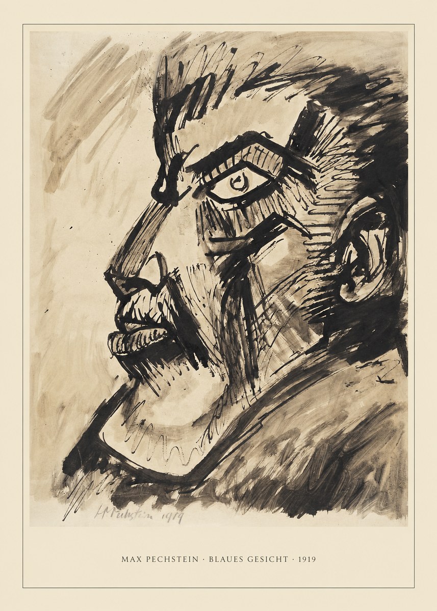 Max Pechstein Blaues Gesicht No3 - Poster