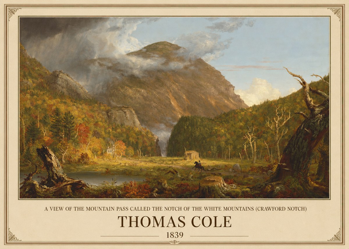 Thomas Cole A View of the Mountain Pass Called the Notch of the White Mountains (Crawford Notch) II No1 - Poster