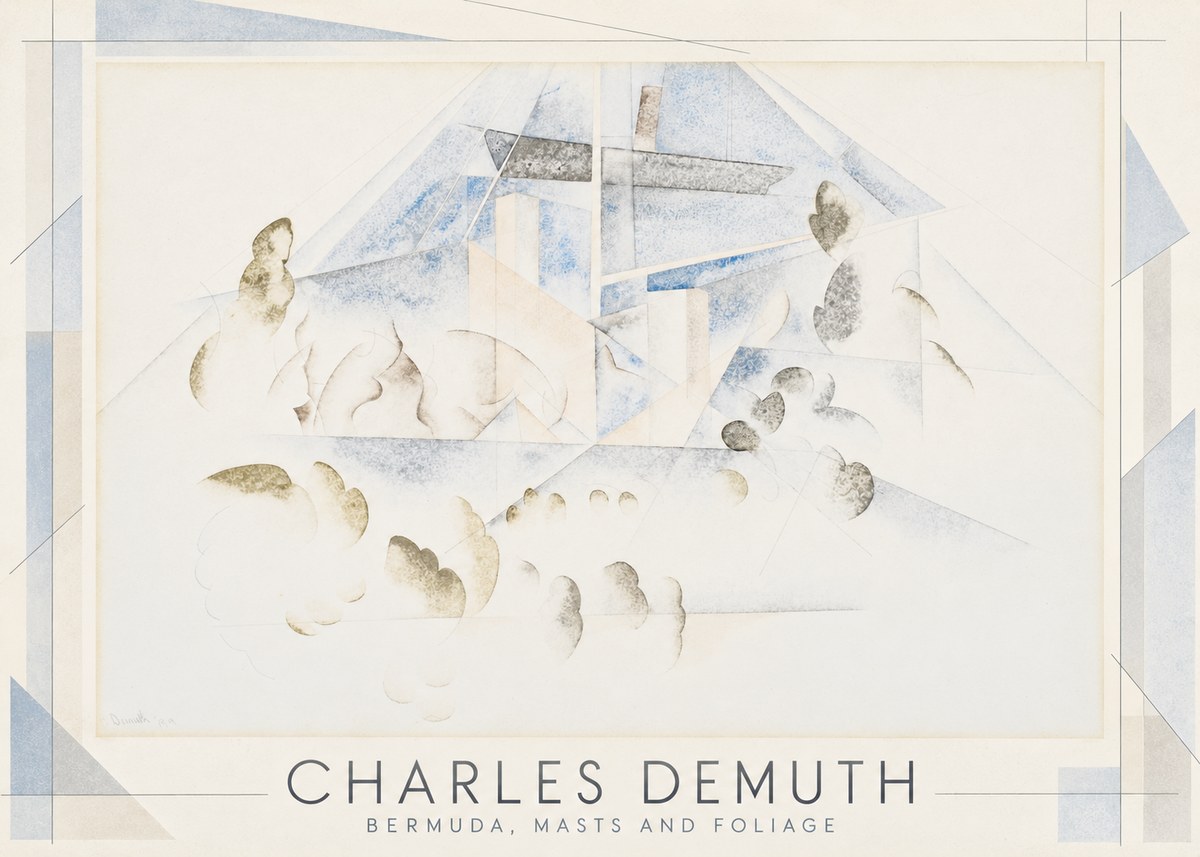 Charles Demuth Bermuda, Masts and Foliage No1 - Poster