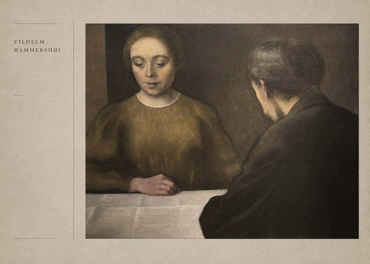 Vilhelm Hammershøi A Conversation No5 - Poster