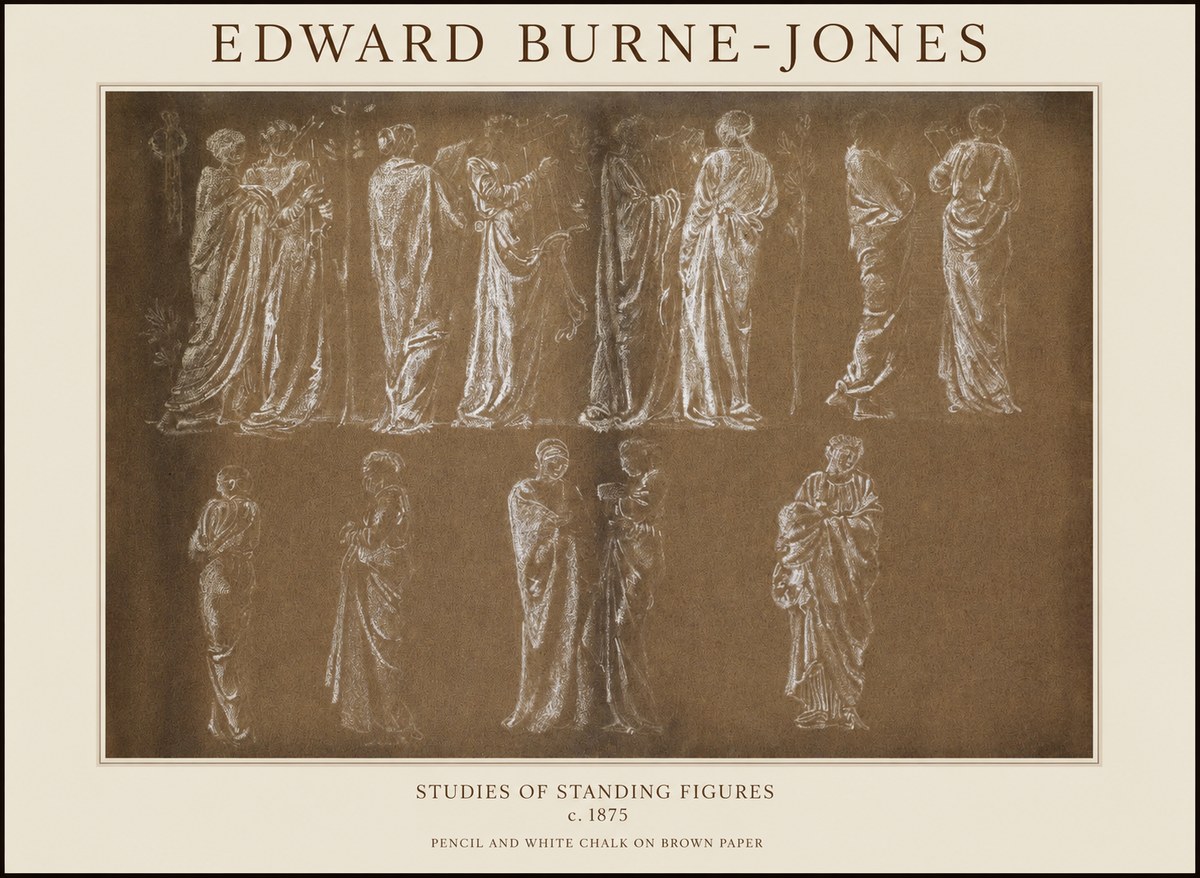 Edward Burne-Jones Studies of Standing Figures No1 - Poster