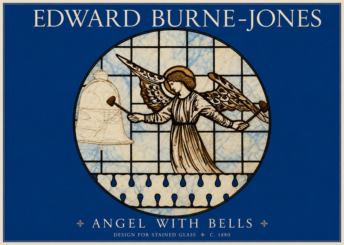 Edward Burne-Jones Angel with Bells (Study) No4 - Poster