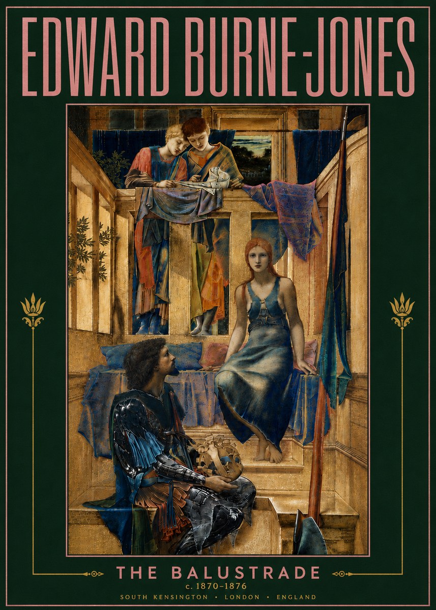 Edward Burne-Jones The Balustrade No5 - Poster