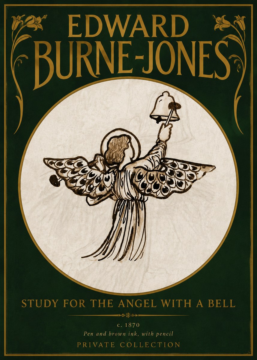 Edward Burne-Jones Study for the Angel with a Bell No4 - Poster