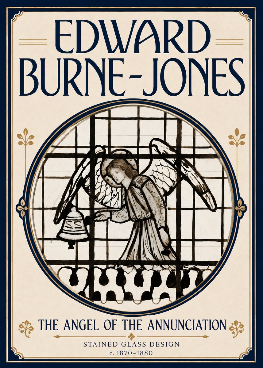 Edward Burne-Jones The Angel of the Annunciation (Stained Glass Design) No5 - Poster