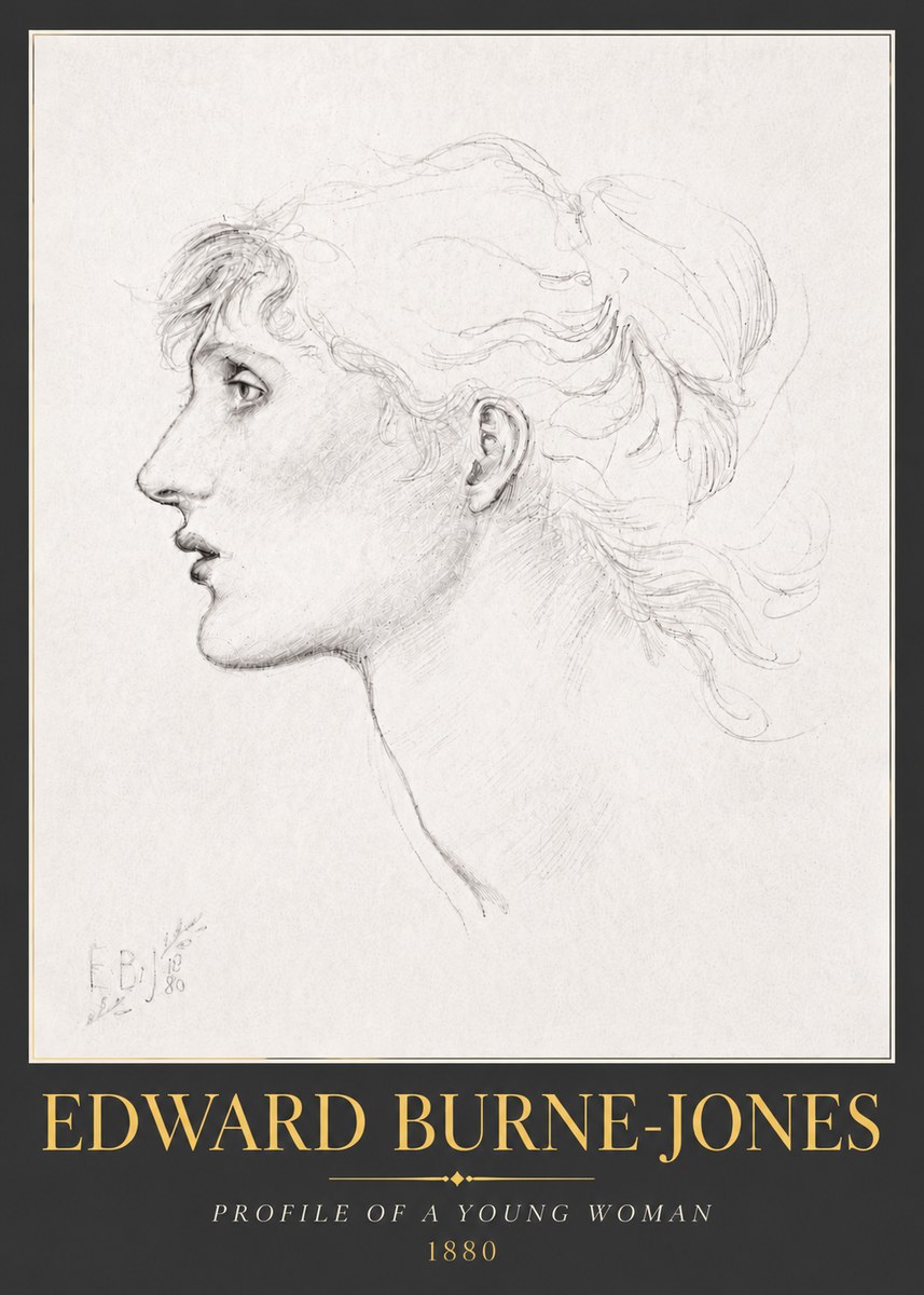 Edward Burne-Jones Profile of a Young Woman No5 - Poster