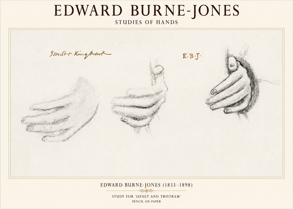 Edward Burne-Jones Study for 'Iseult and Tristram' No1 - Poster