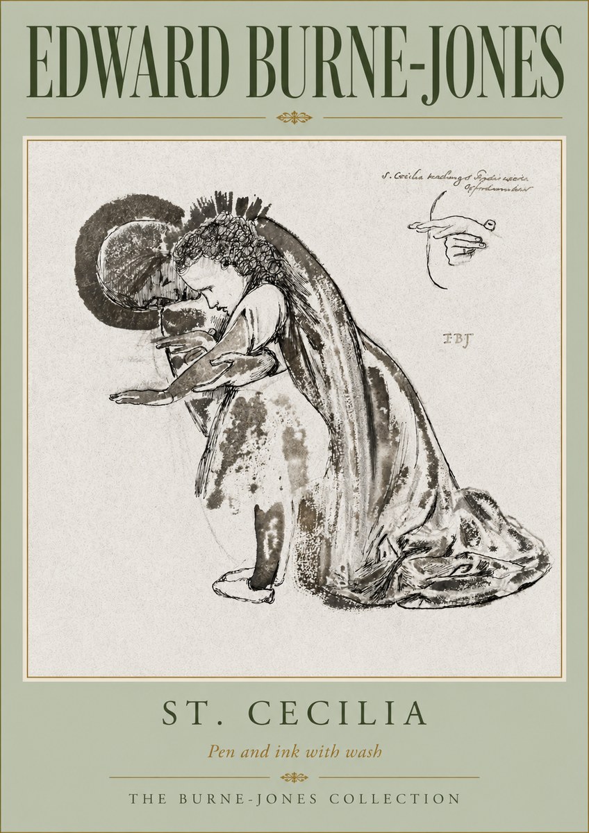 Edward Burne-Jones St. Cecilia No5 - Poster