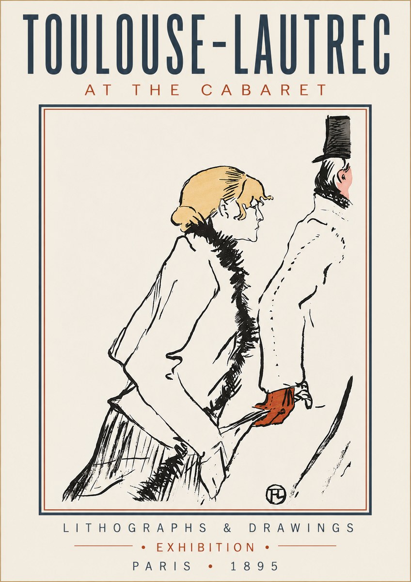 Toulouse-Lautrec At the Cabaret No3 - Poster