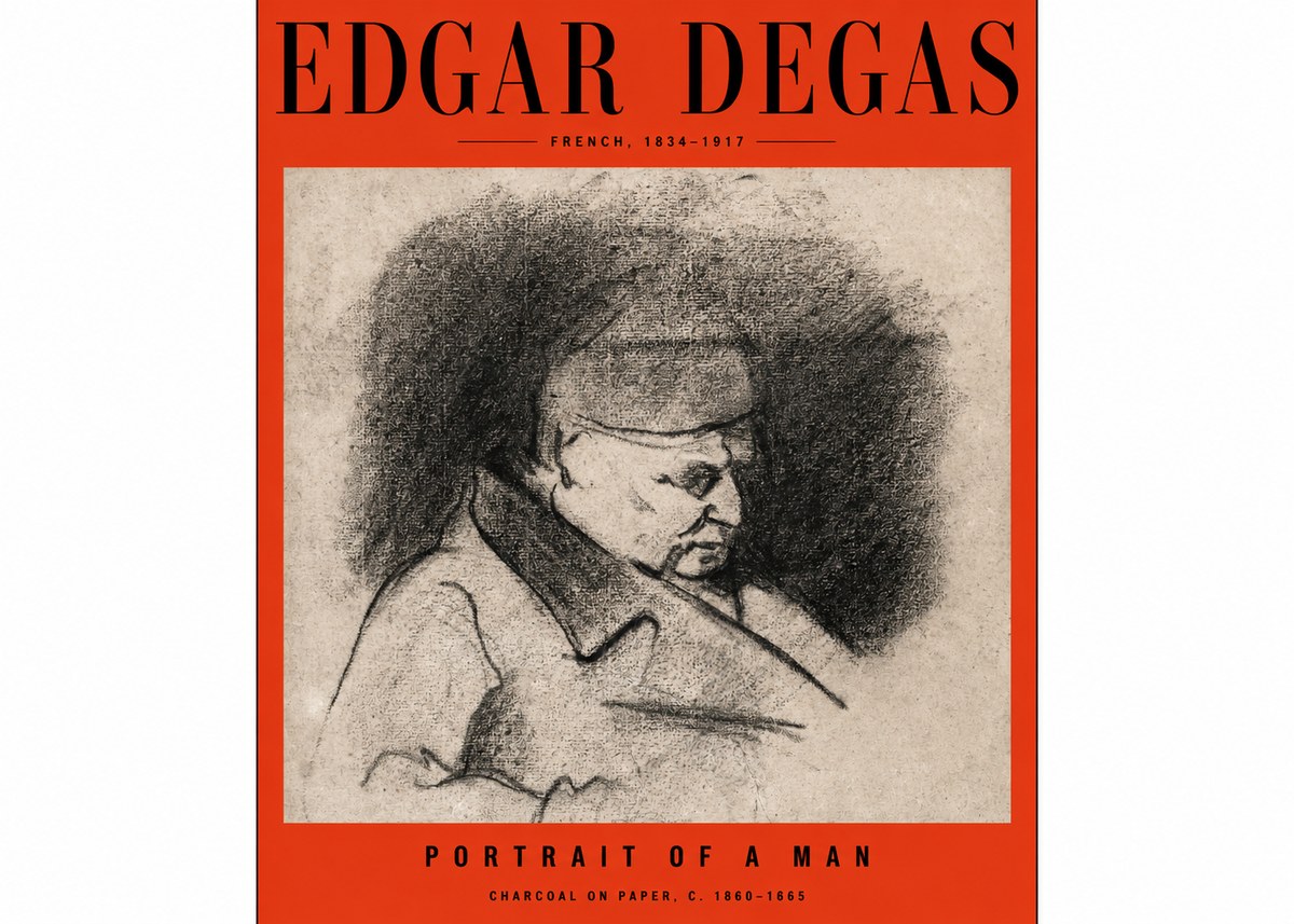 Edgar Degas Portrait of a Man No2 - Poster