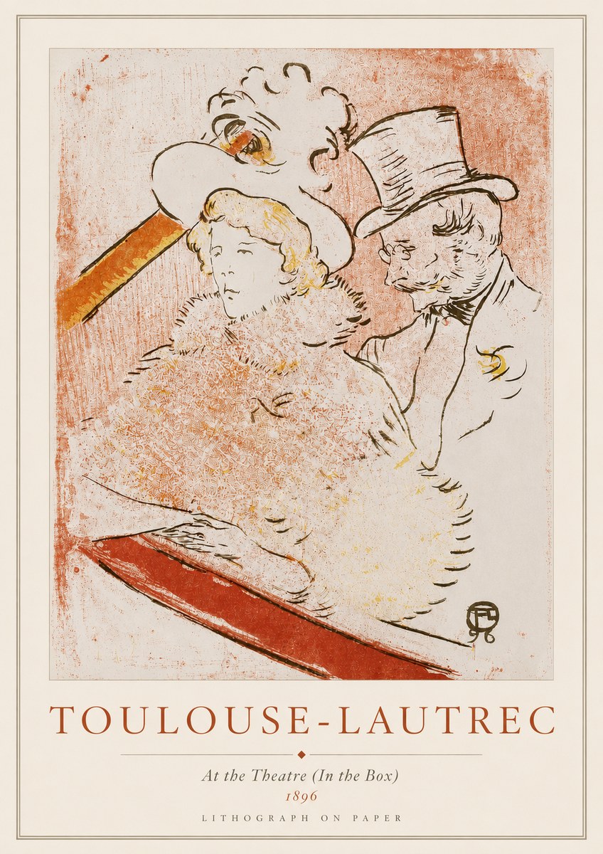 Toulouse-Lautrec At the Theatre (in the Box) No3 - Poster