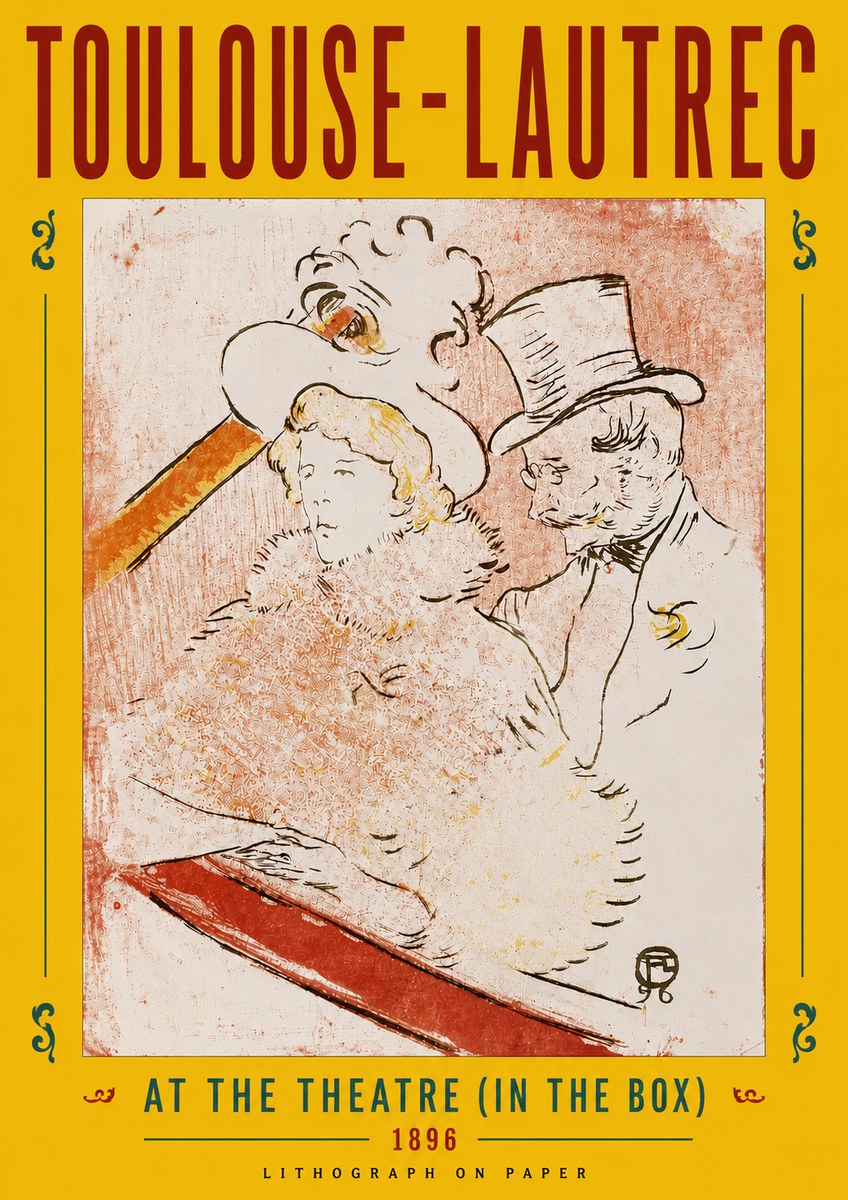 Toulouse-Lautrec At the Theatre (in the Box) No5 - Poster