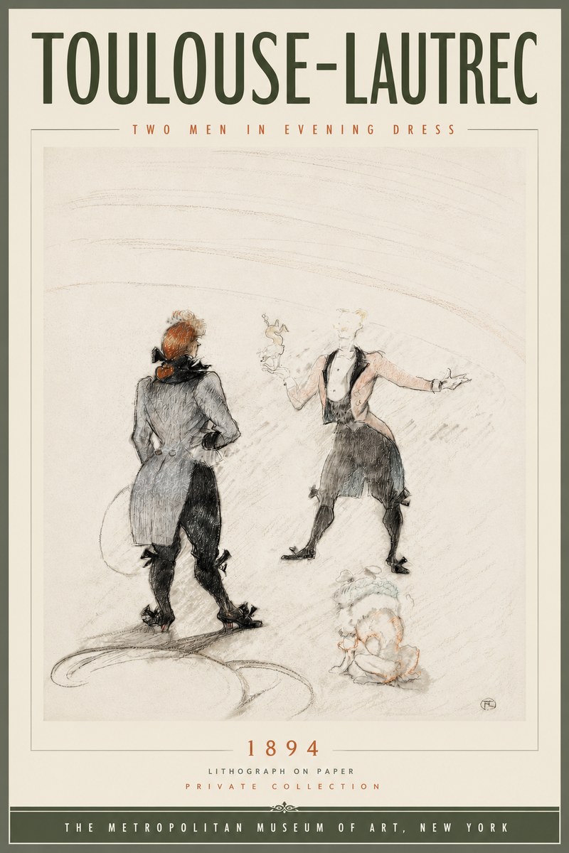 Toulouse-Lautrec Two Men in Evening Dress No5 - Poster