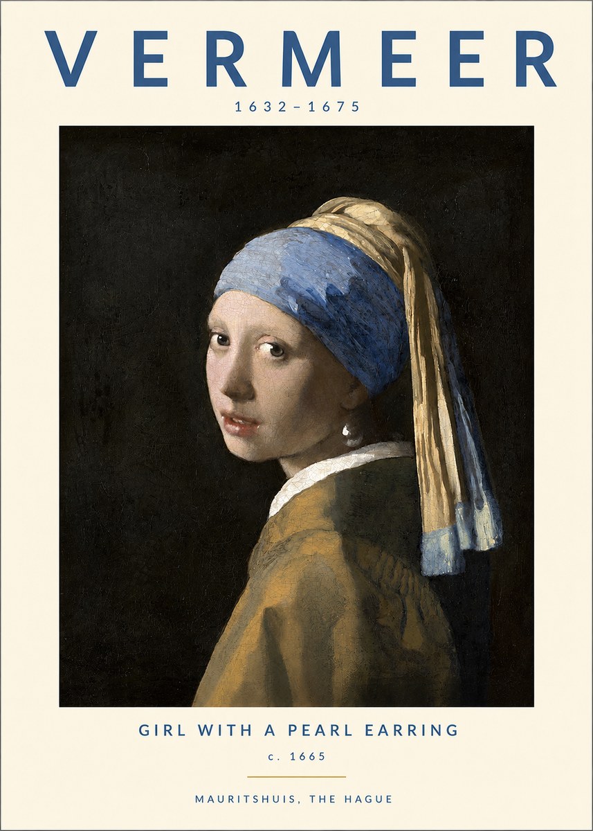 Vermeer Girl with a Pearl Earring II No3 - Poster
