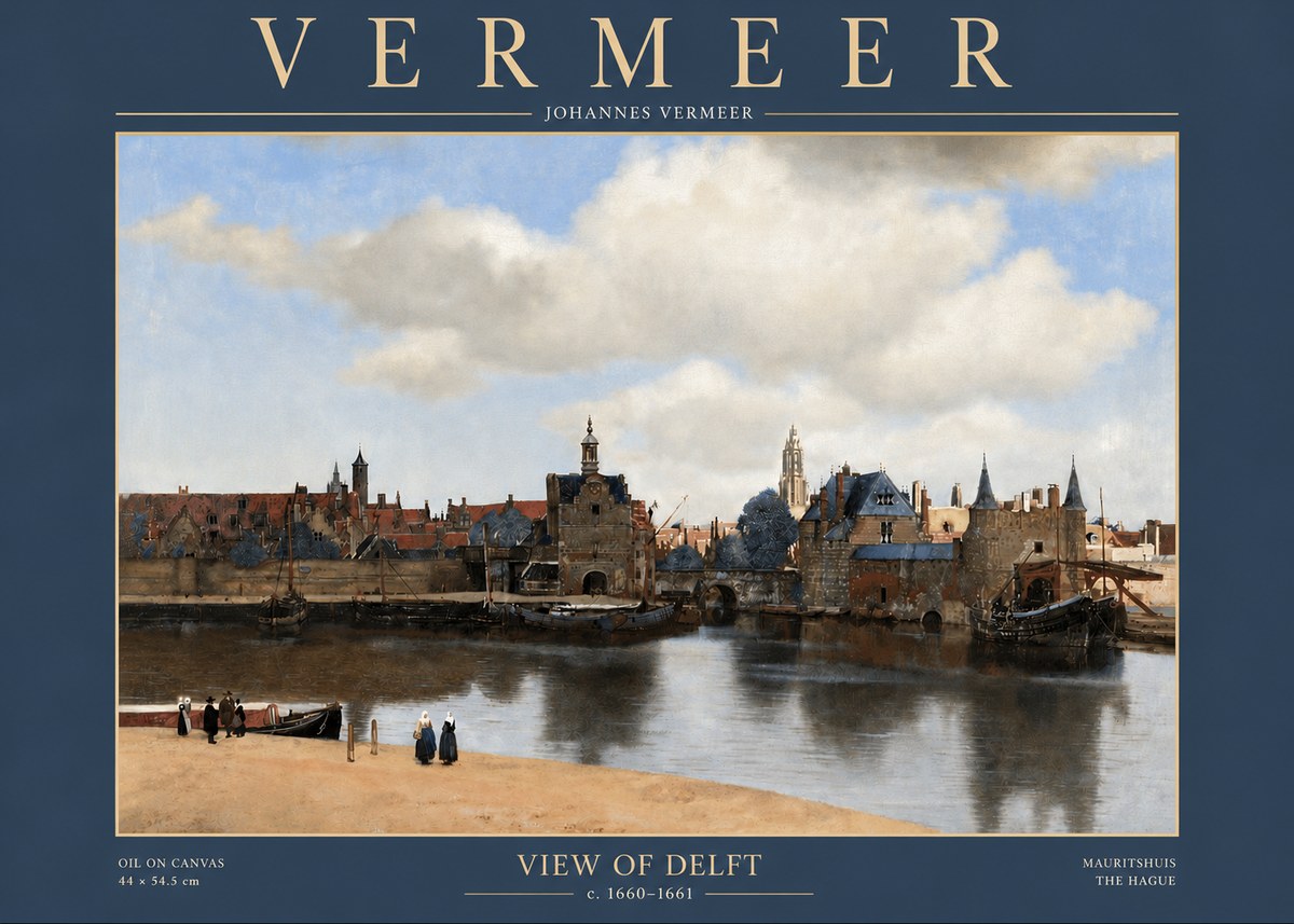 Vermeer View of Delft No3 - Poster