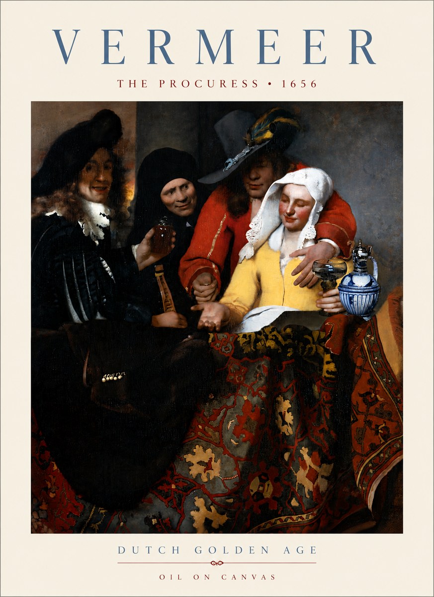 Vermeer The Procuress No5 - Poster