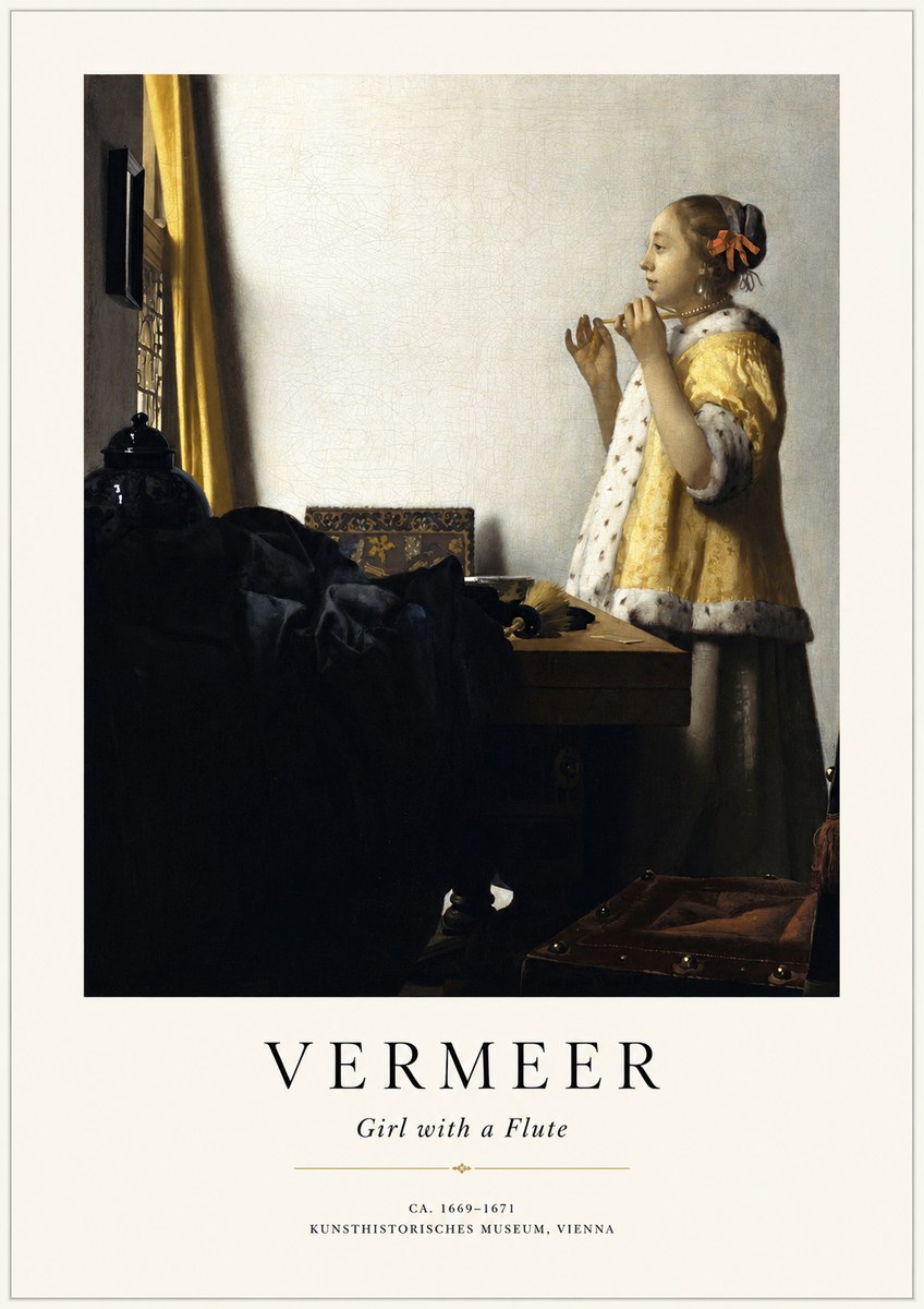 Vermeer Girl with a Flute No1 - Poster