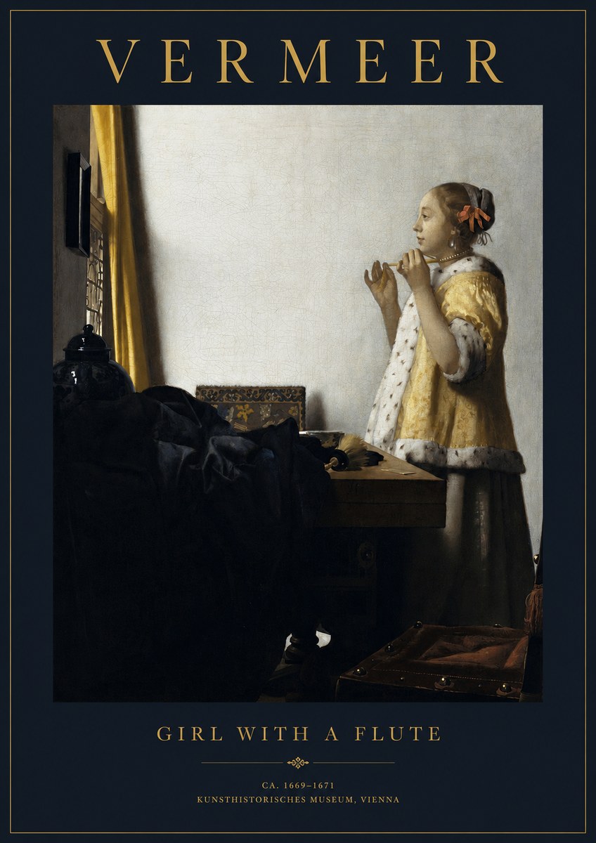 Vermeer Girl with a Flute No2 - Poster