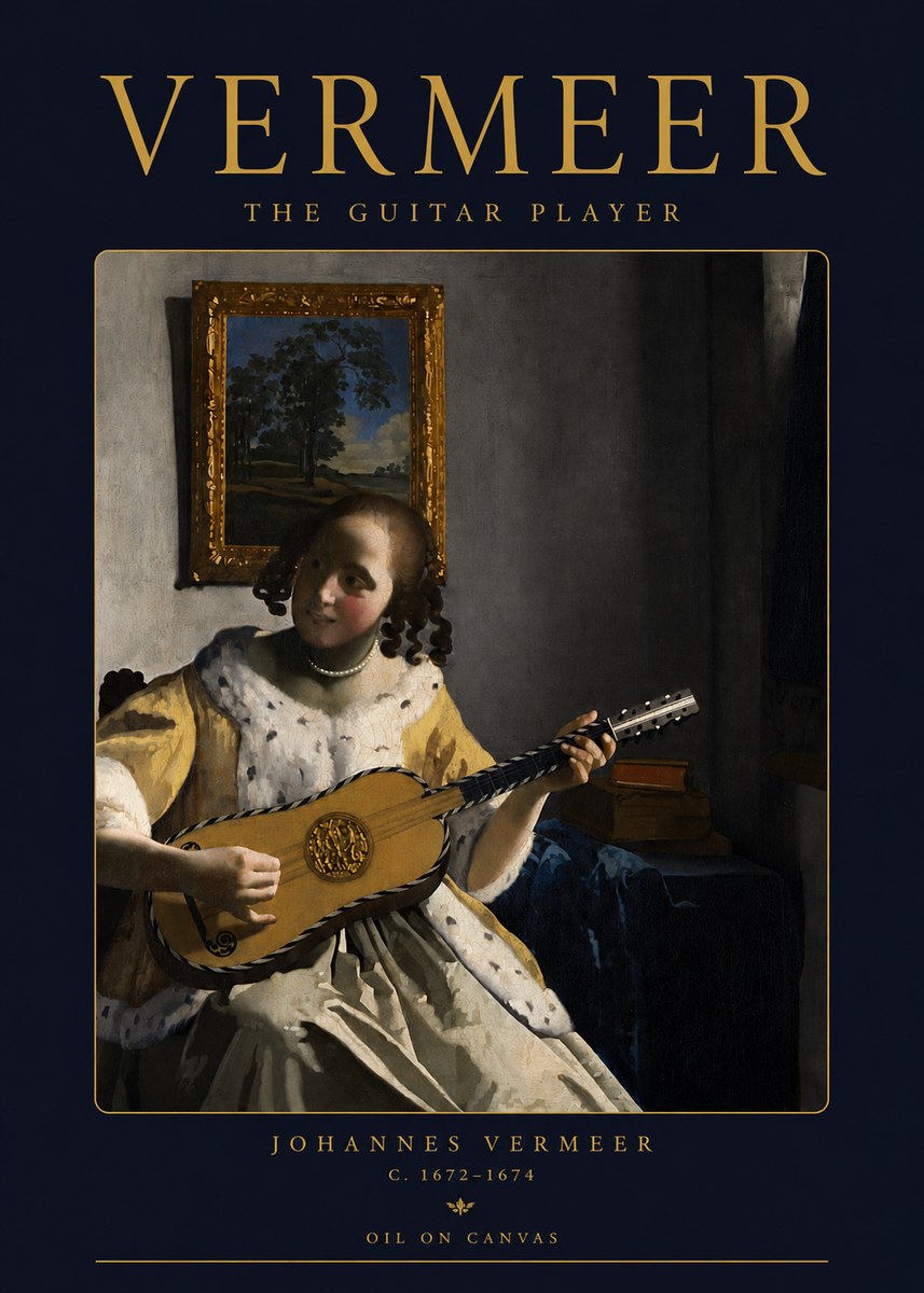 Vermeer The Guitar Player No3 - Poster