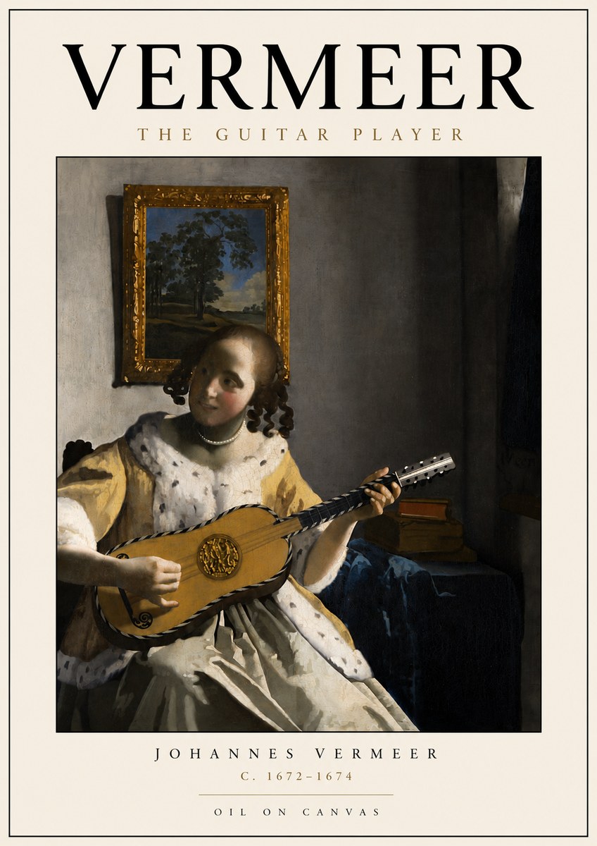Vermeer The Guitar Player No4 - Poster