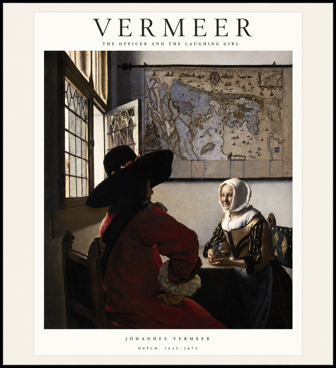 Vermeer The Officer and the Laughing Girl No1 - Poster
