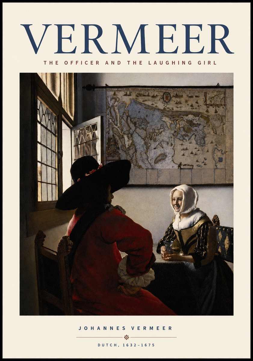 Vermeer The Officer and the Laughing Girl No2 - Poster