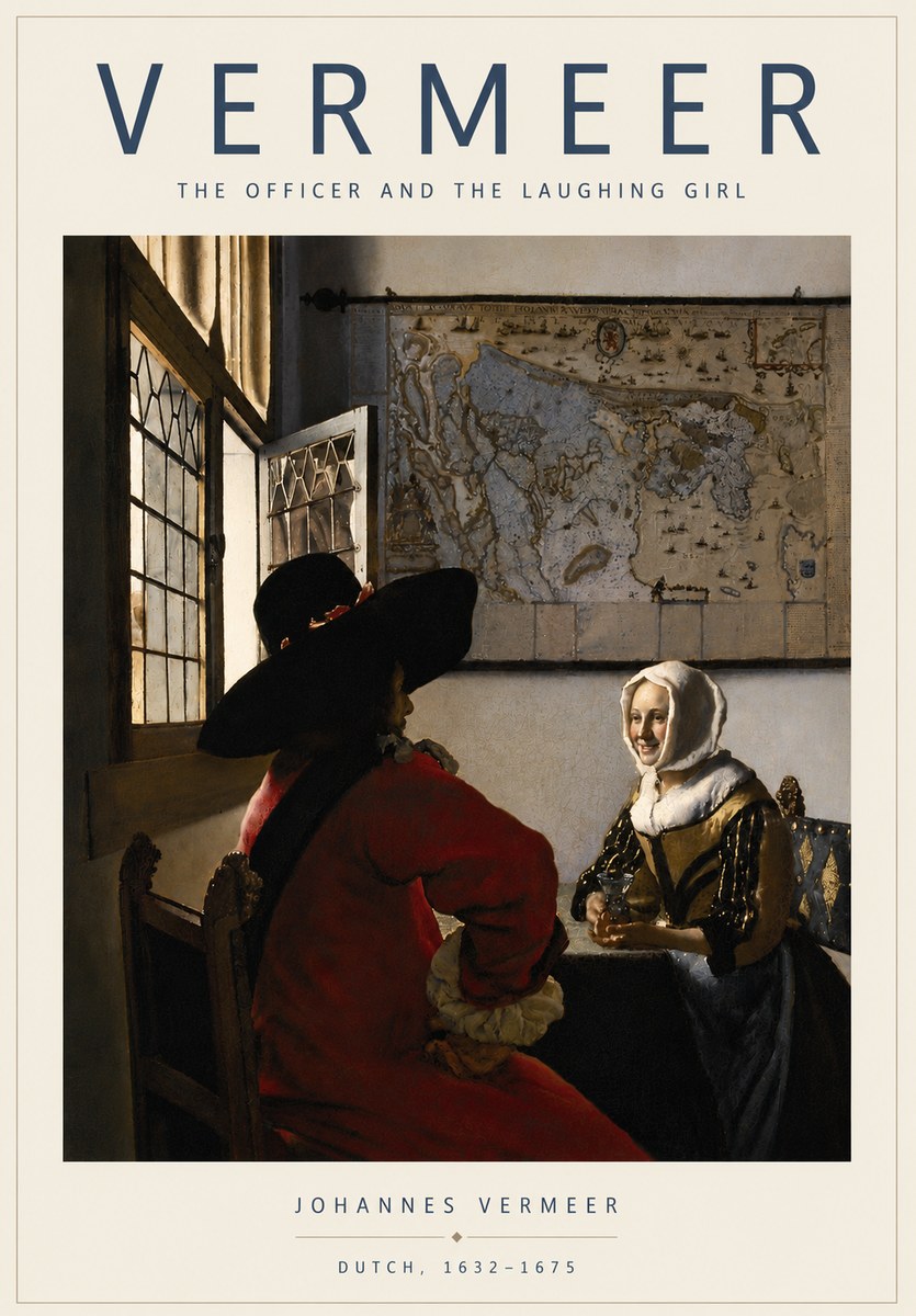 Vermeer The Officer and the Laughing Girl No4 - Poster