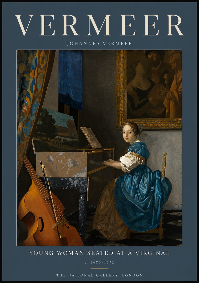 Vermeer Young Woman Seated at a Virginal No5 - Poster