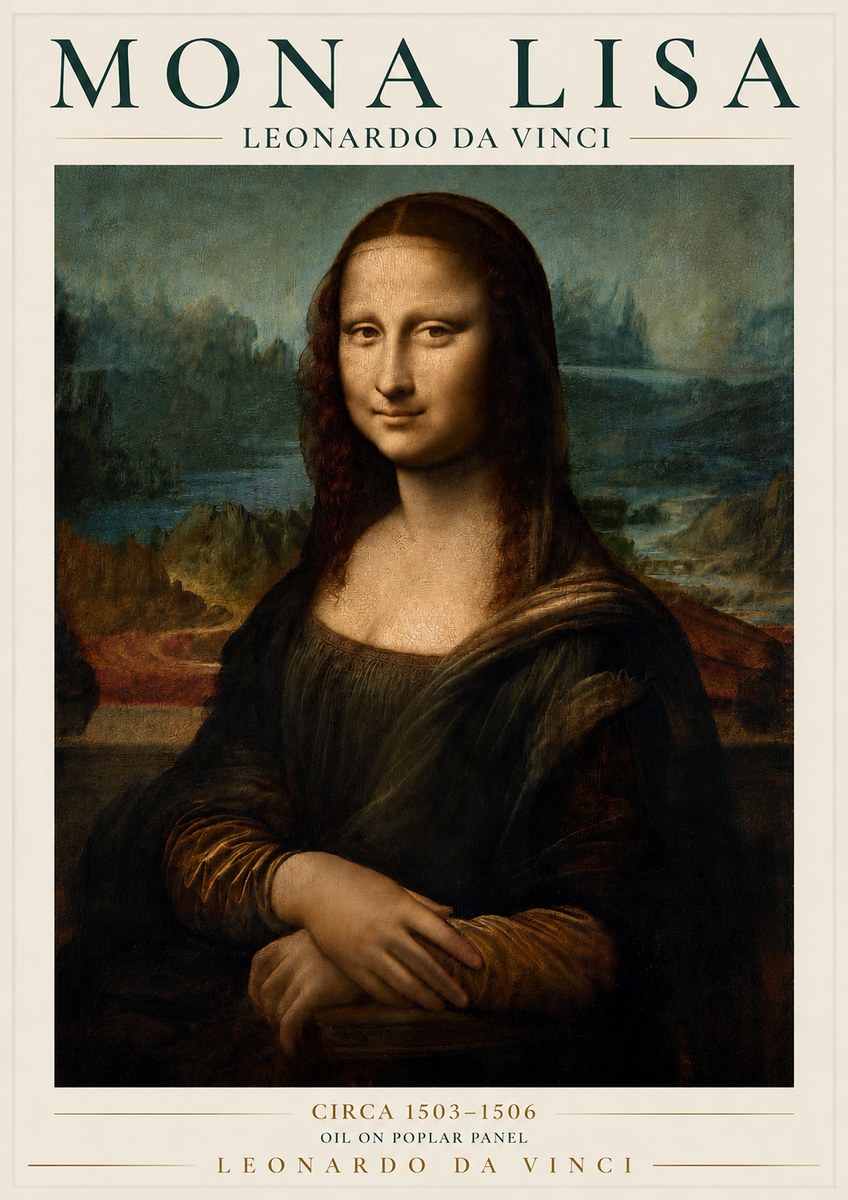 Leonardo da Vinci Mona Lisa No3 - Poster