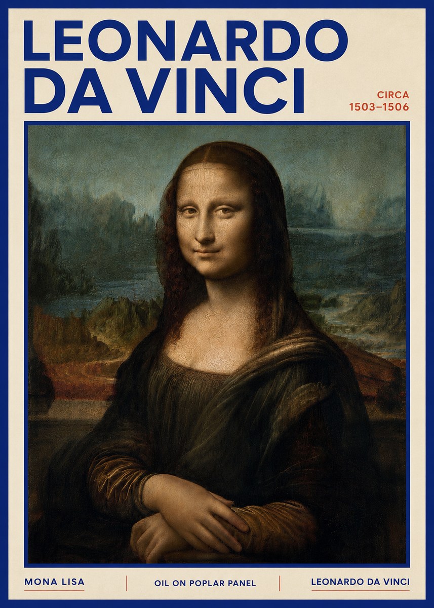 Leonardo da Vinci Mona Lisa No4 - Poster