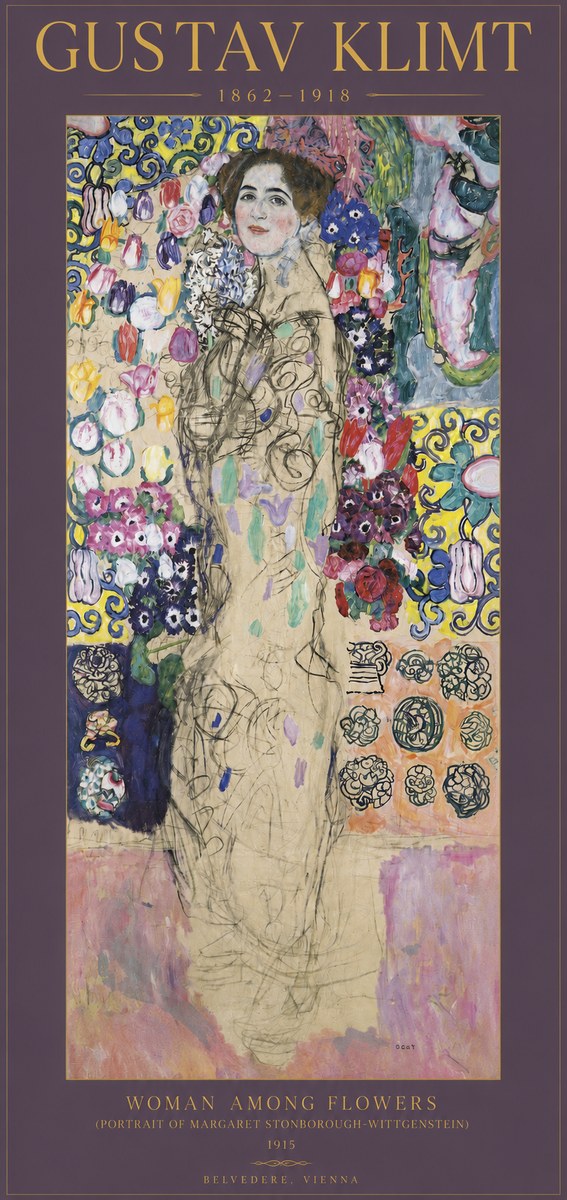 Klimt Woman Among Flowers No2 - Poster