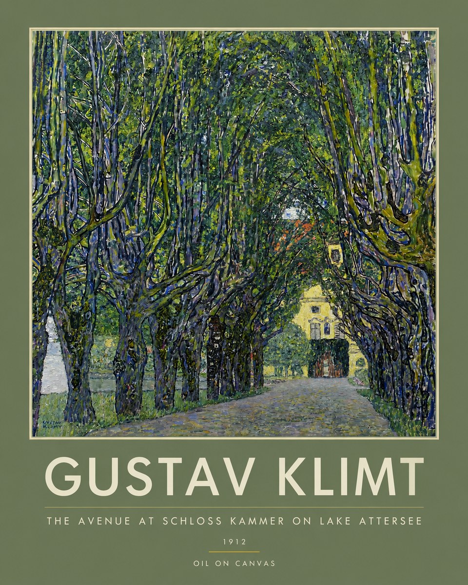 Klimt The Avenue at Schloss Kammer on Lake Attersee No3 - Poster