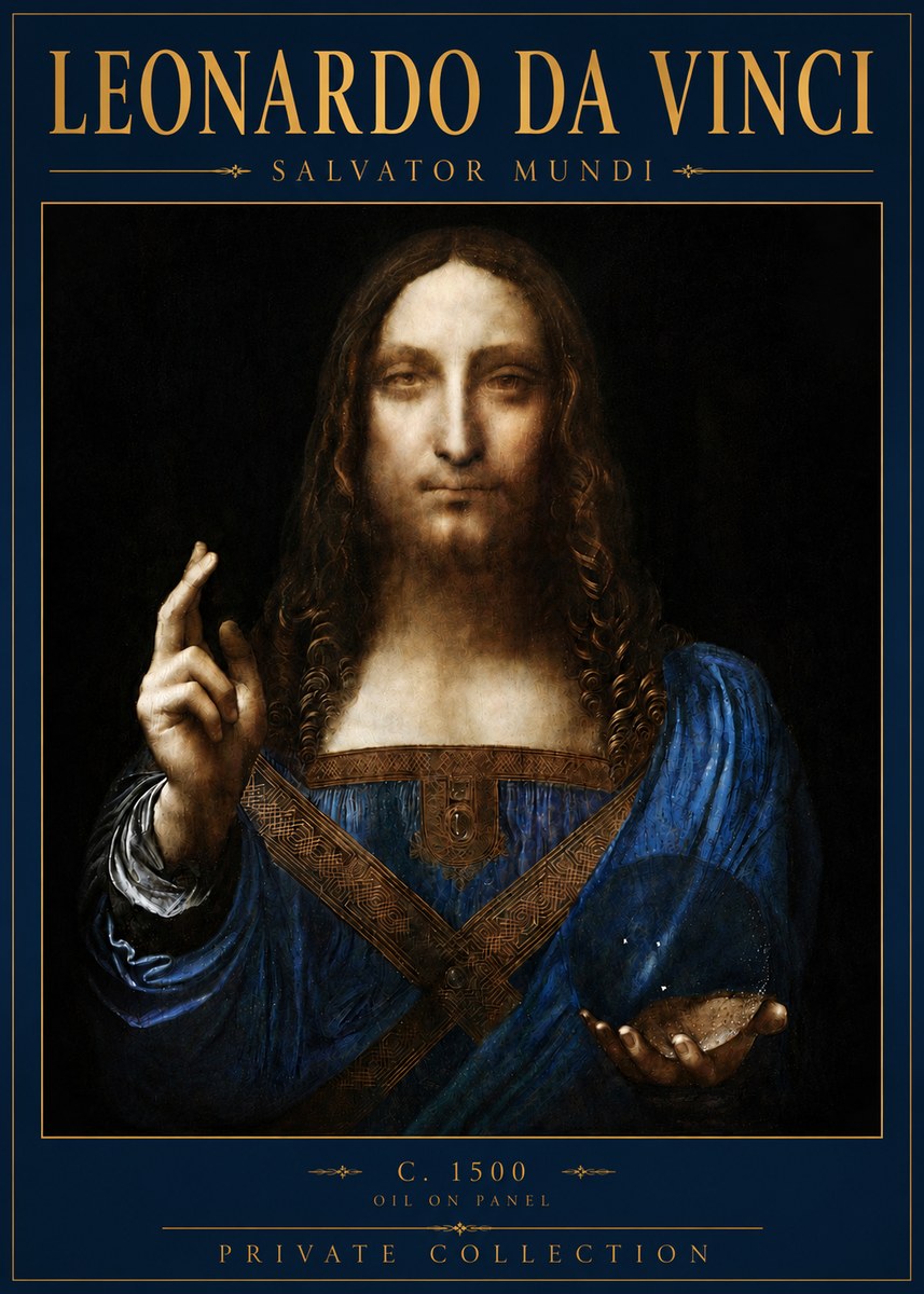 Leonardo da Vinci Salvator Mundi No6 - Poster