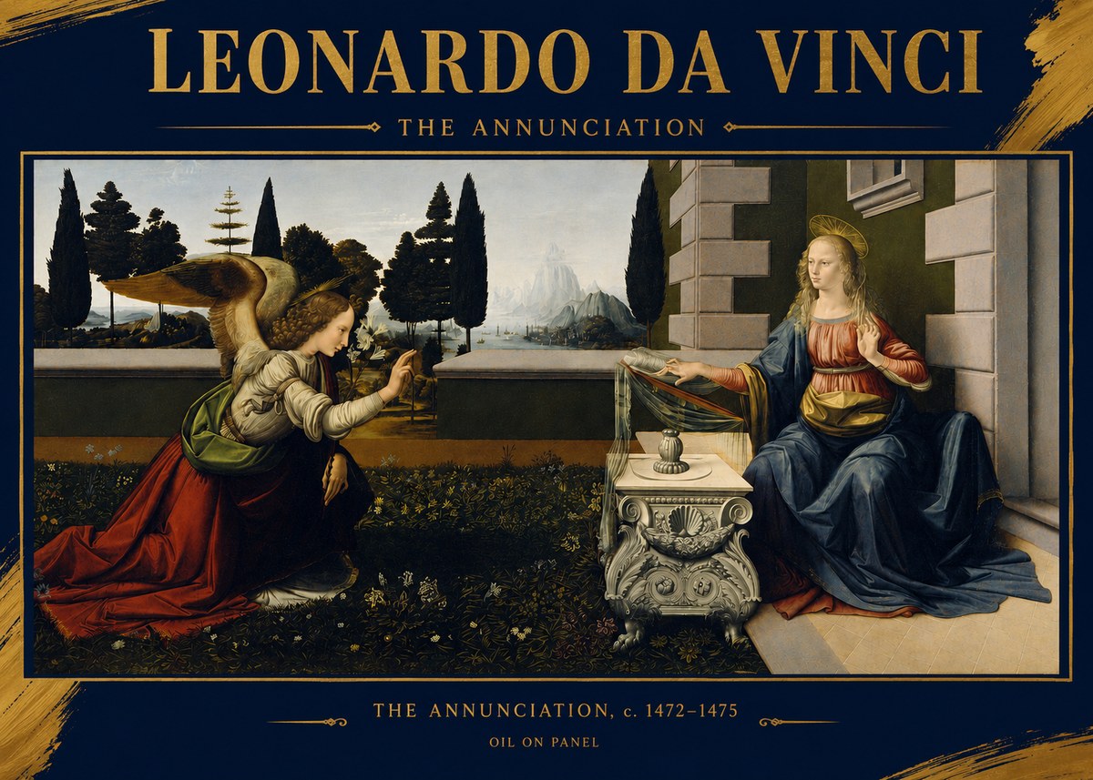 Leonardo da Vinci The Annunciation No2 - Poster