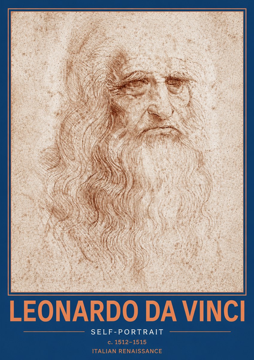 Leonardo da Vinci Self-portrait I No5 - Poster