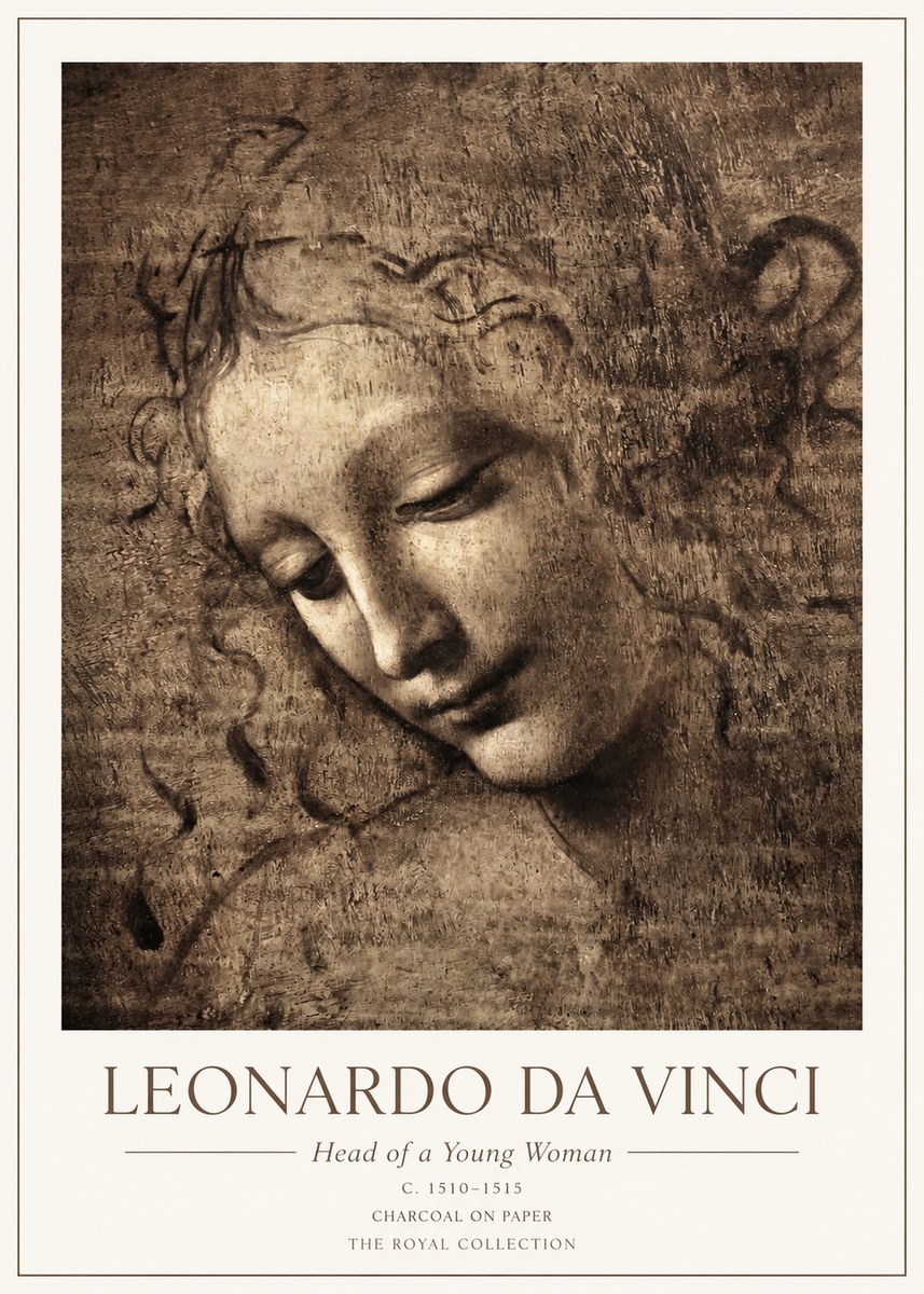 Leonardo da Vinci Head of a Young Woman II No1 - Poster