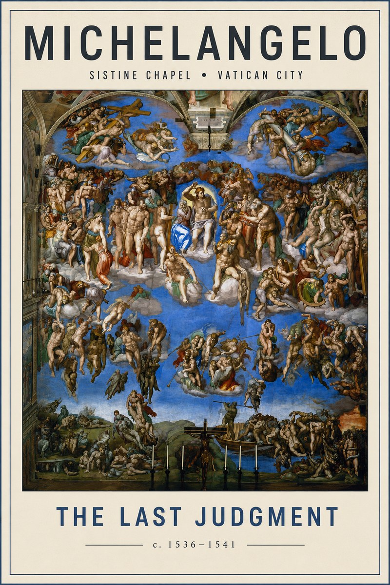 Michelangelo The Last Judgment No5 - Poster