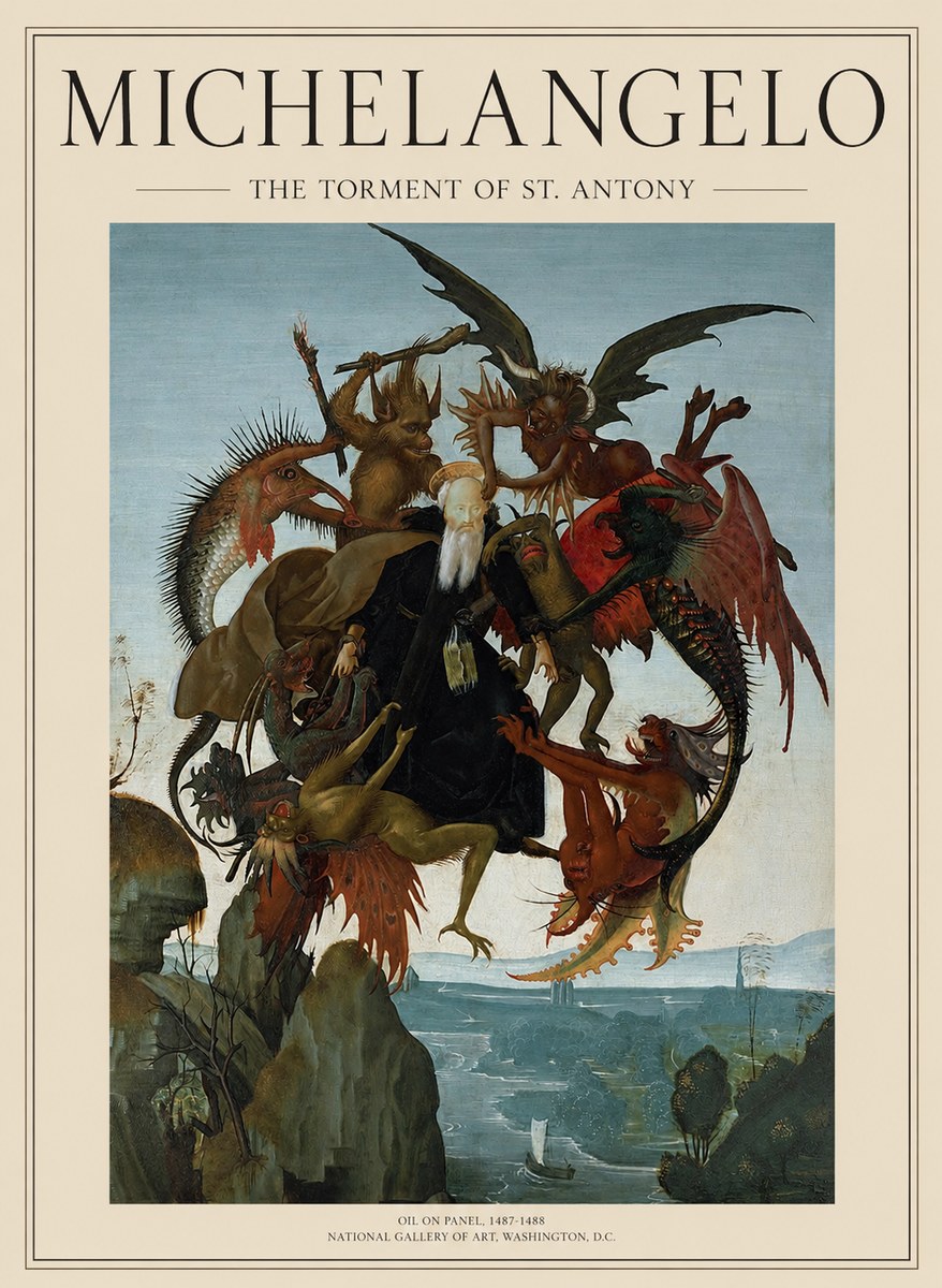 Michelangelo The Torment of St. Antony No1 - Poster