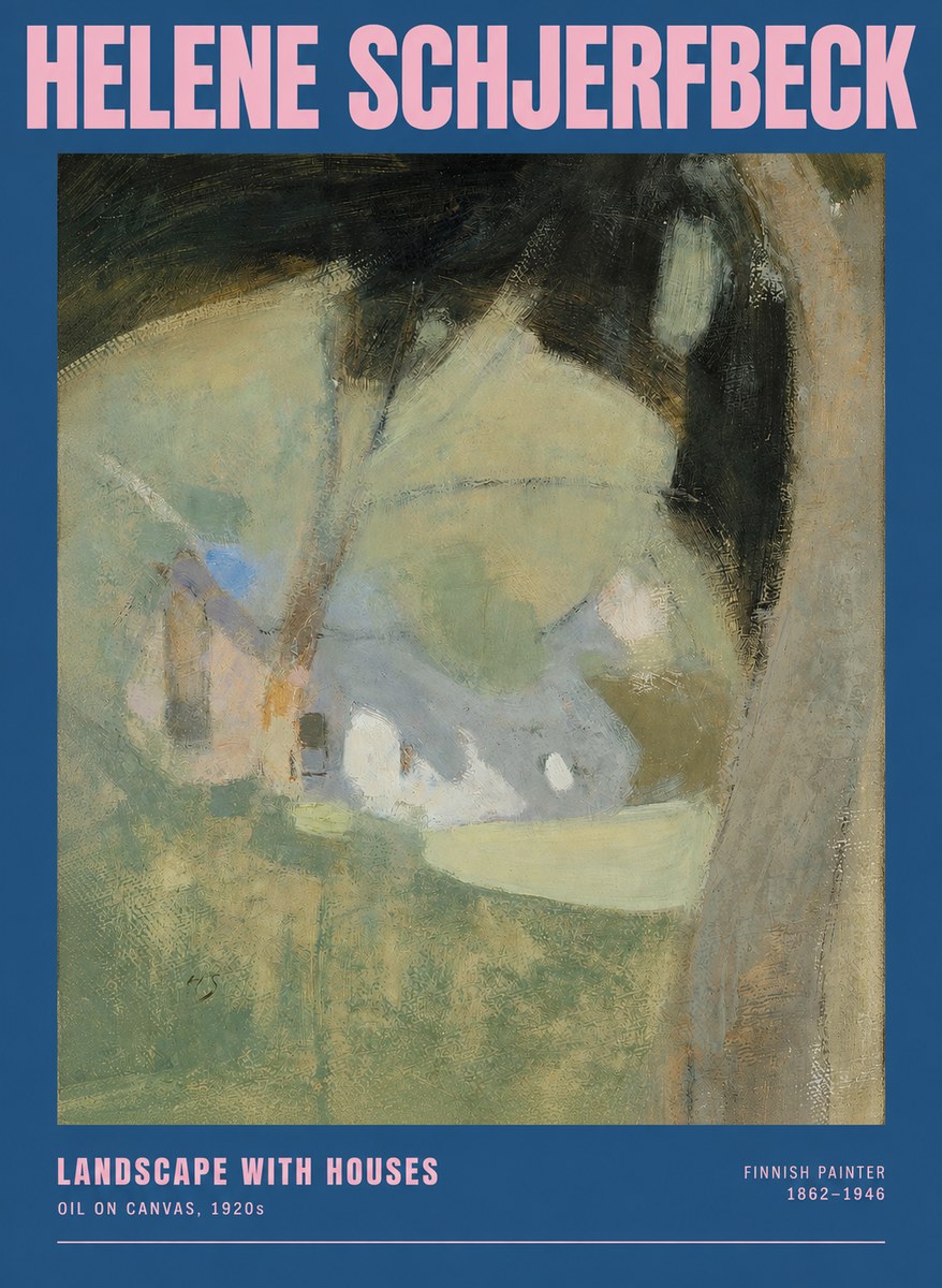 Helene Schjerfbeck Landscape with Houses No2 - Poster