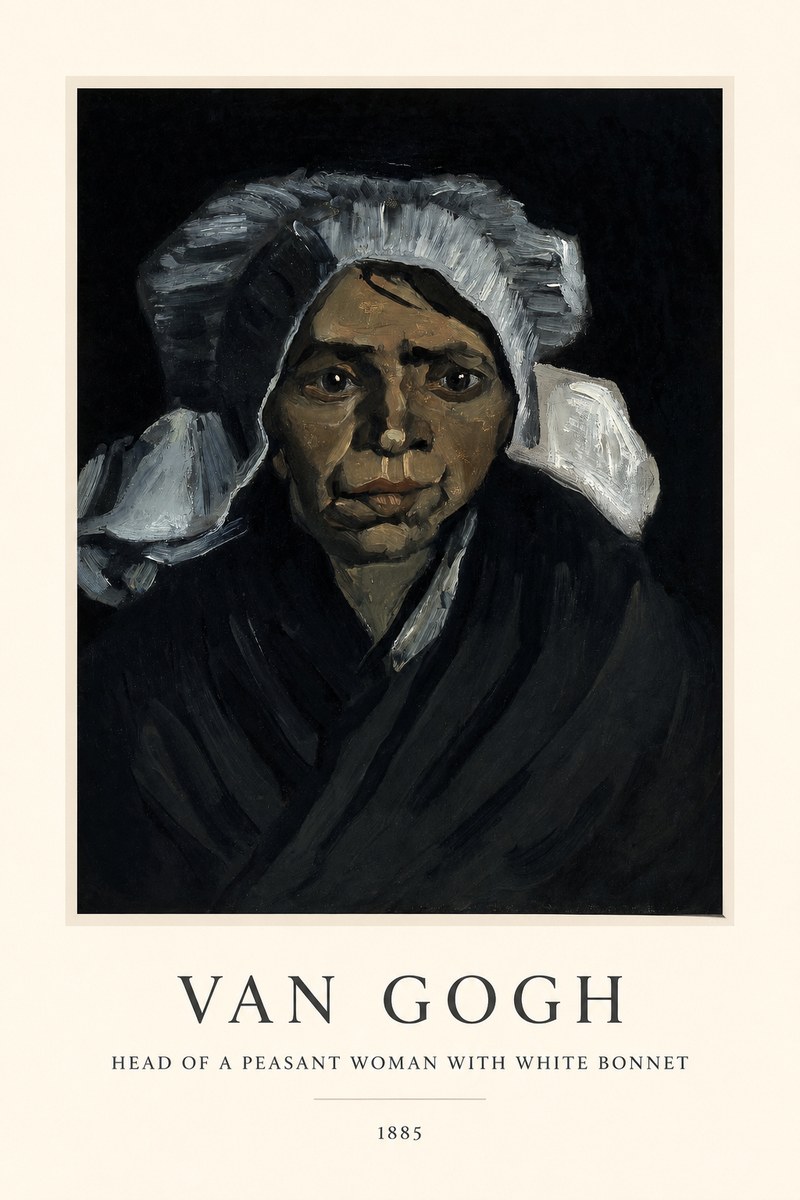 Van Gogh Head of a Peasant Woman with White Bonnet No1 - Poster