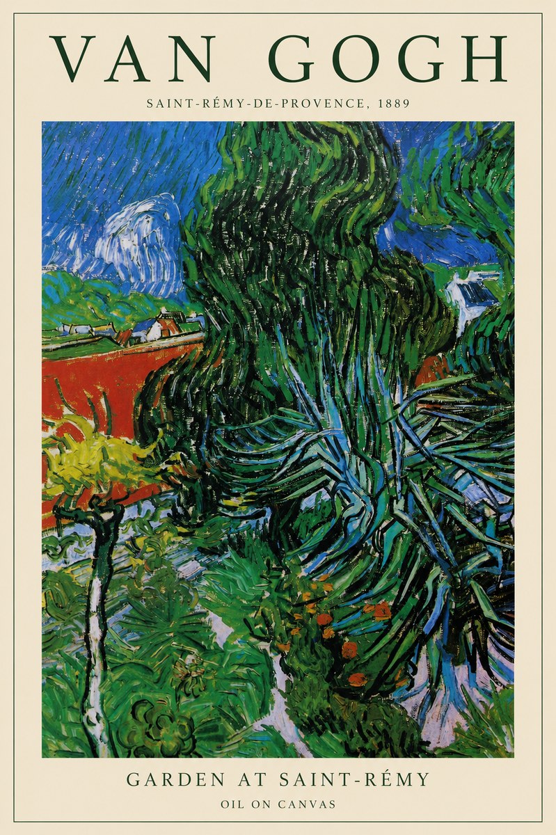 Van Gogh Garden at Saint-rémy No1 - Poster