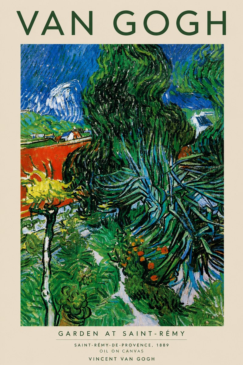 Van Gogh Garden at Saint-rémy No3 - Poster