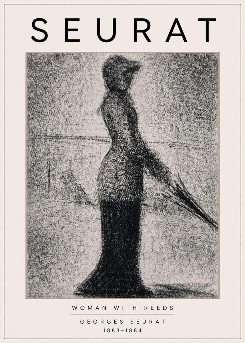 Seurat Woman with Reeds No3 - Poster