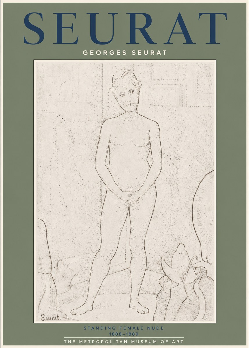 Seurat Standing Female Nude No2 - Poster
