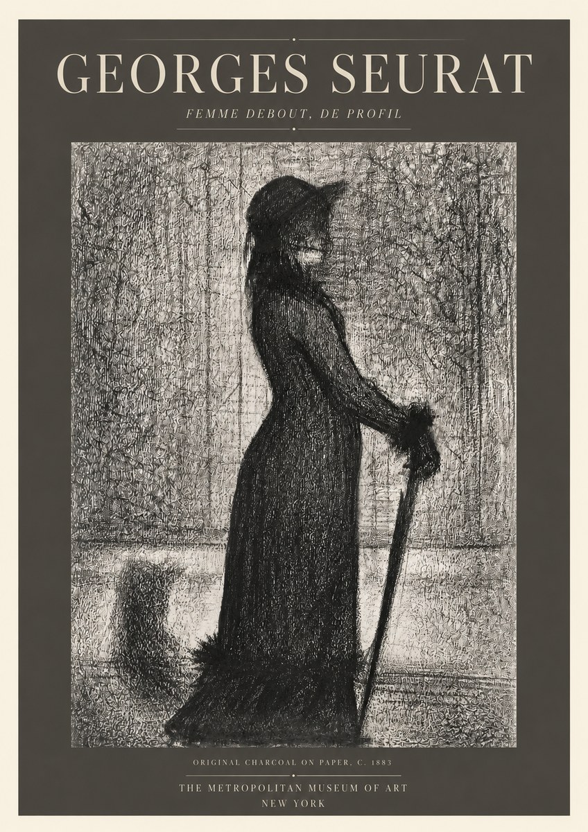 Seurat Femme Debout, De Profil No3 - Poster