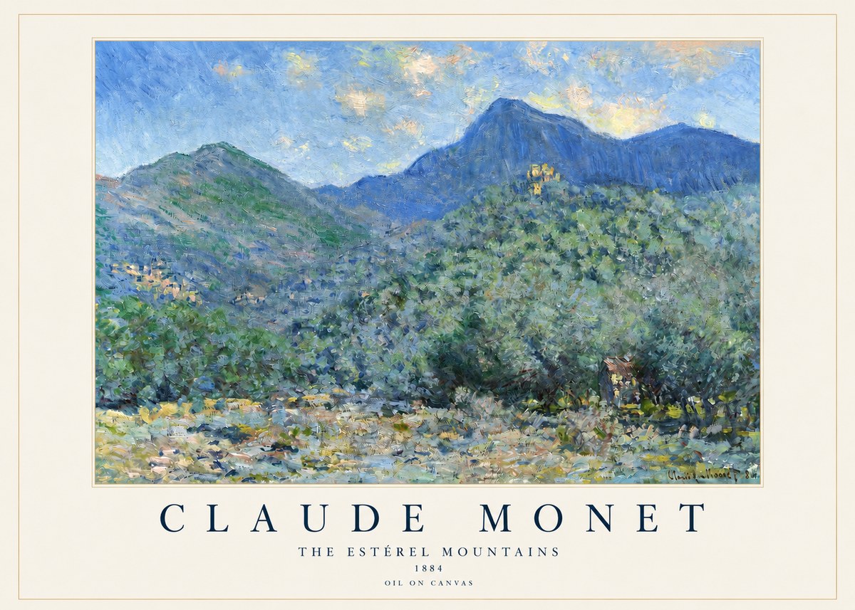 Monet The Estérel Mountains No2 - Poster