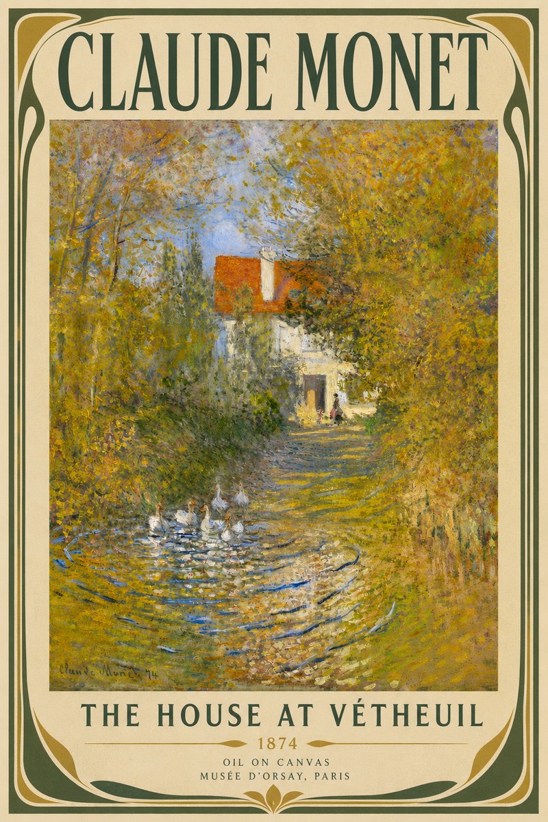 Monet The House at Vétheuil No4 - Poster