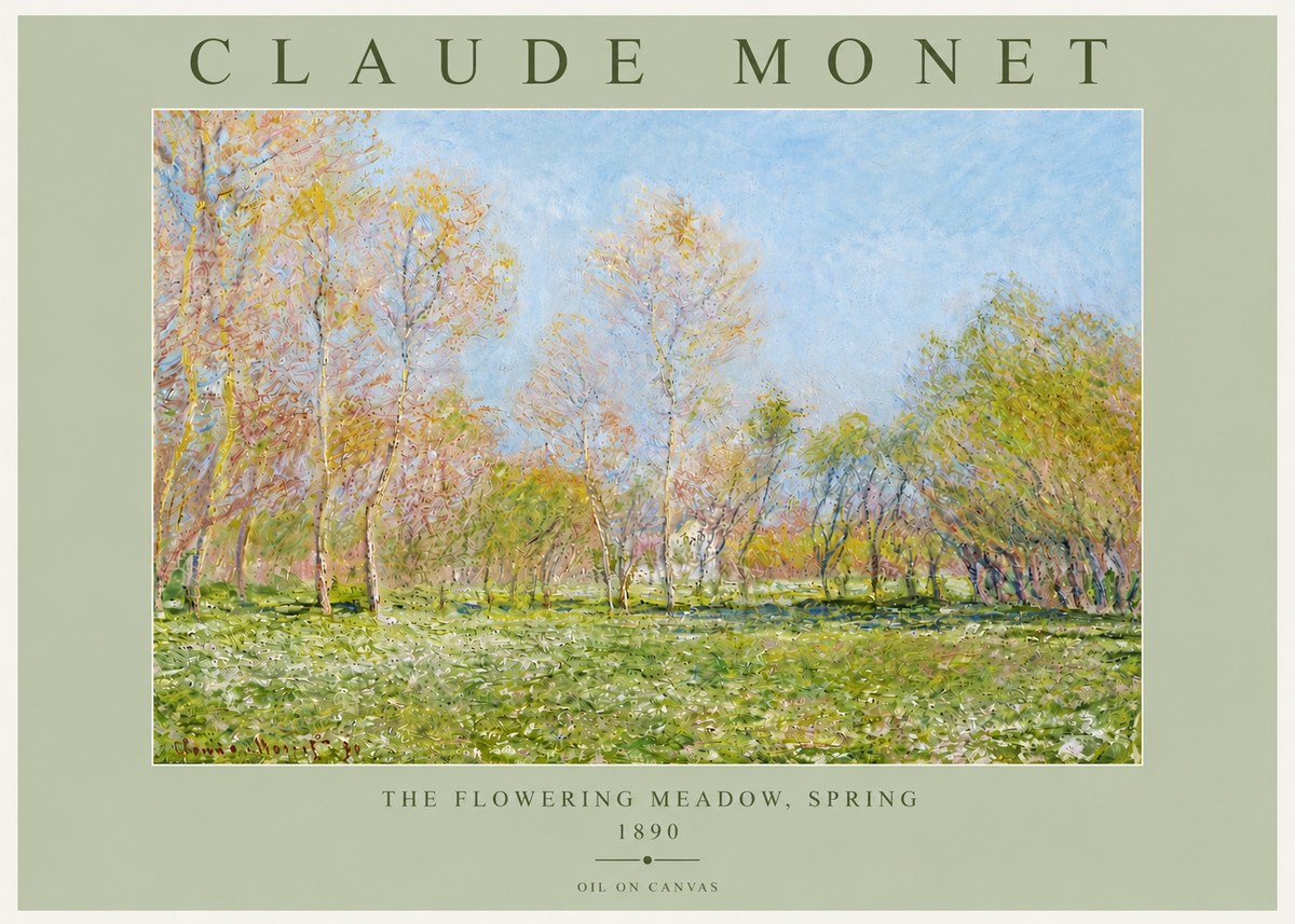 Monet The Flowering Meadow, Spring No4 - Poster