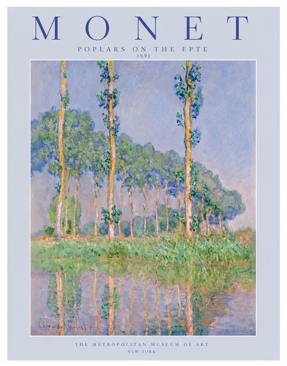 Monet Poplars on the Epte No3 - Poster